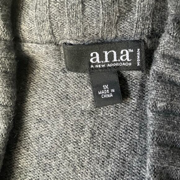 a.n.a. A New Approach Women’s Sleeveless Knit Cardigan size XL, Solid Gray - Picture 8 of 9